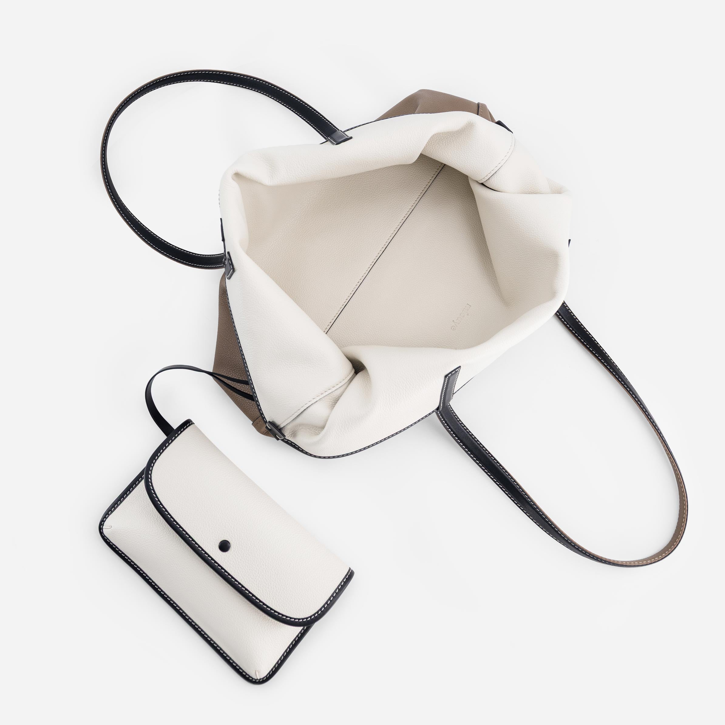 M Tote - Off White & Etoupe
