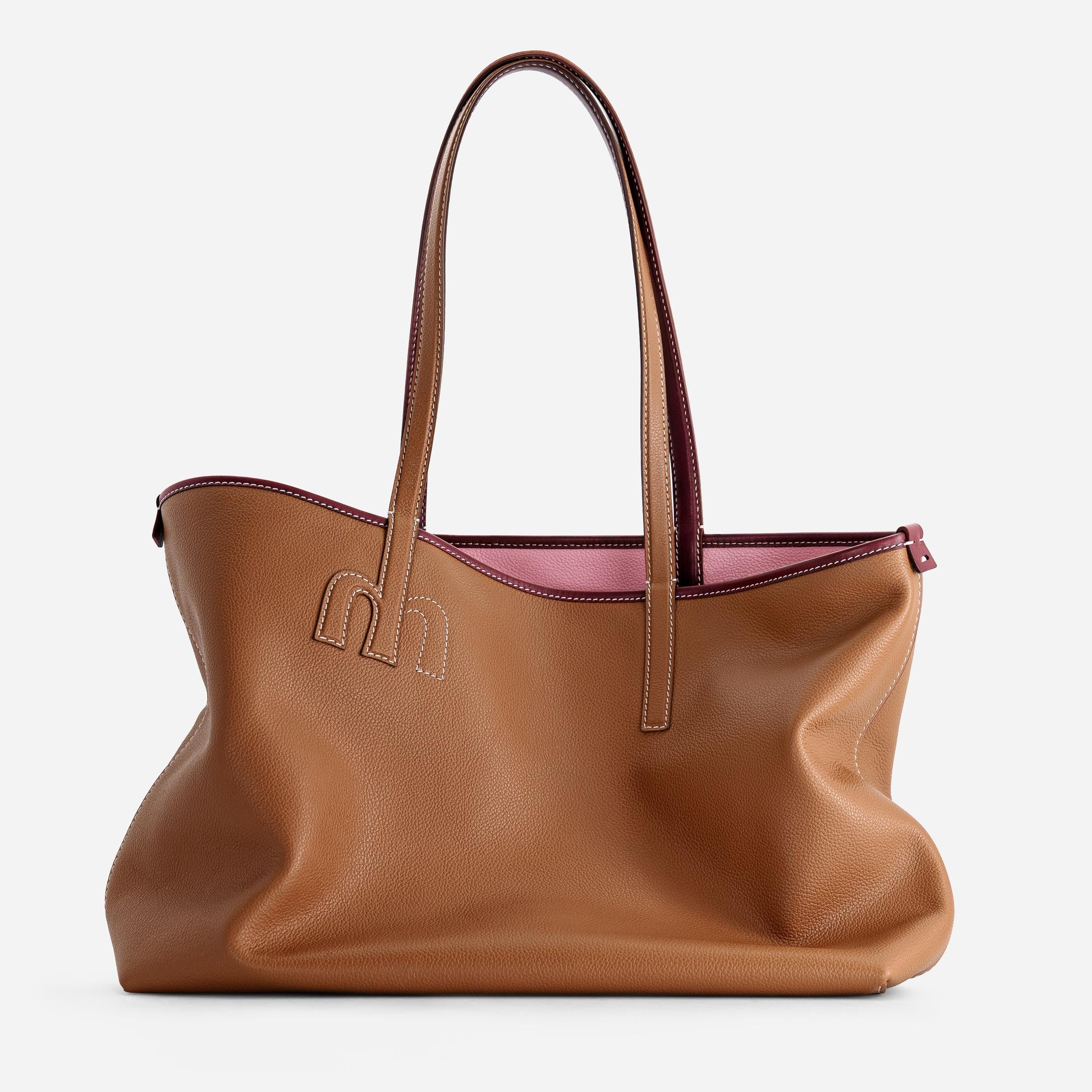 新品、未開封　M/M TOTE BAG 2024 M Tote Tan & Pink | Reversible Leather Tote