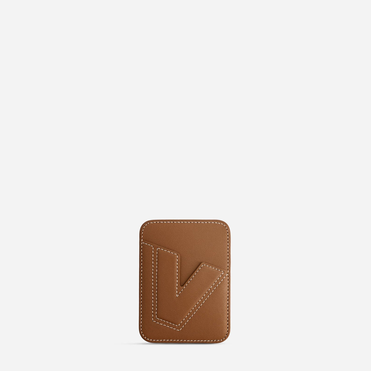MagSafe cardholder in Canyon, initial V, front
