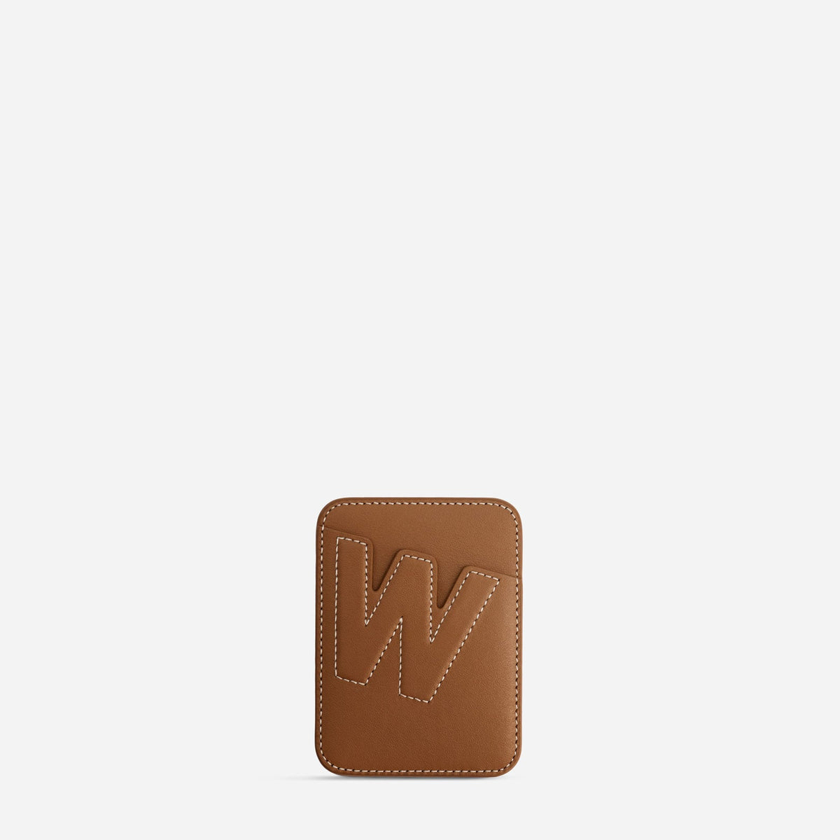 MagSafe cardholder in Canyon, initial W, front
