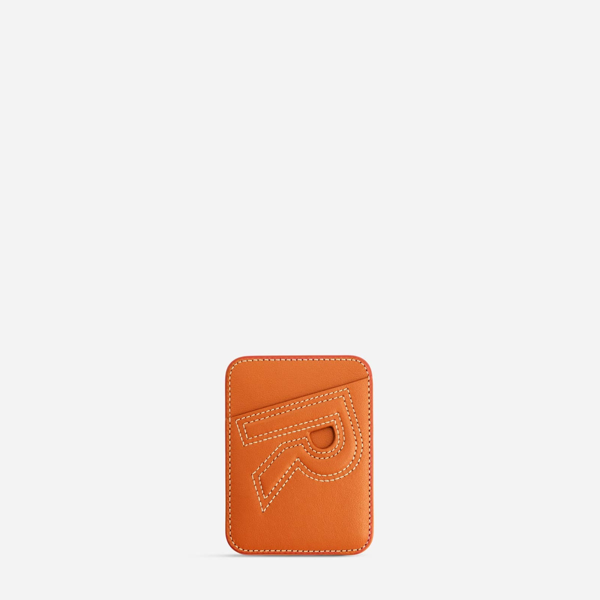 MagSafe cardholder in Orange, initial R, front