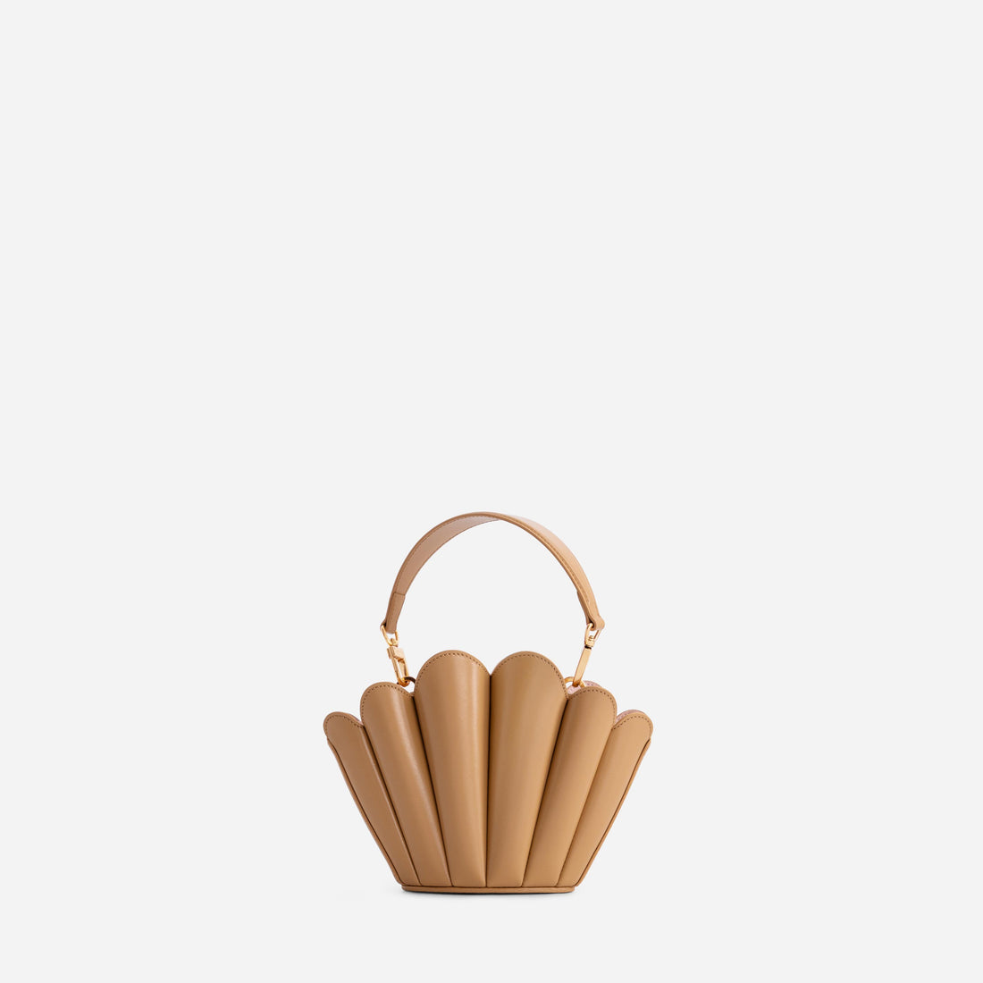 Micro Seashell leather bag in Latte