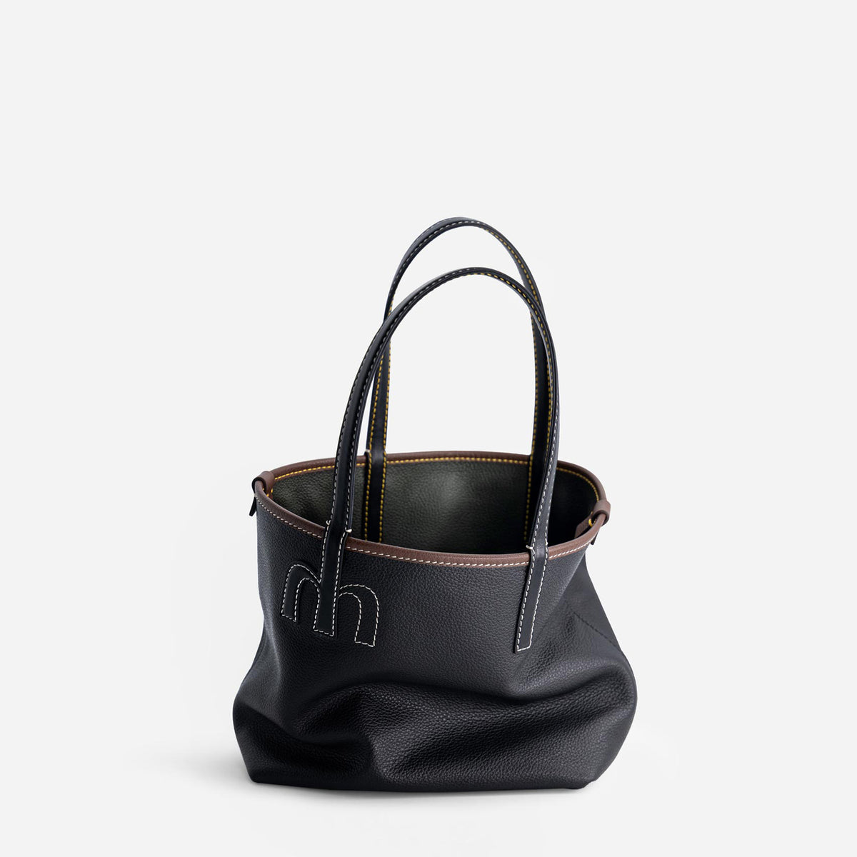 Mini M Tote - Black & Hunter Green
