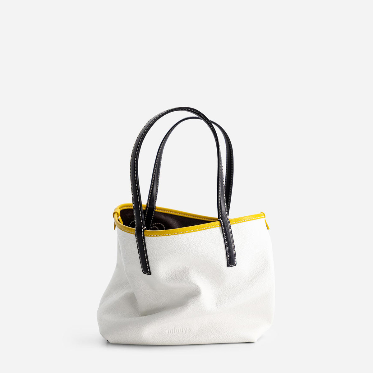 Mini M Tote - Espresso & White
