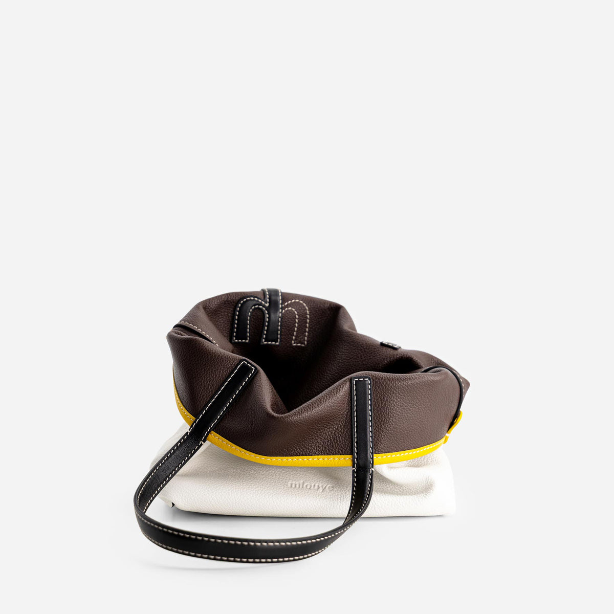 Mini M Tote - Espresso & White