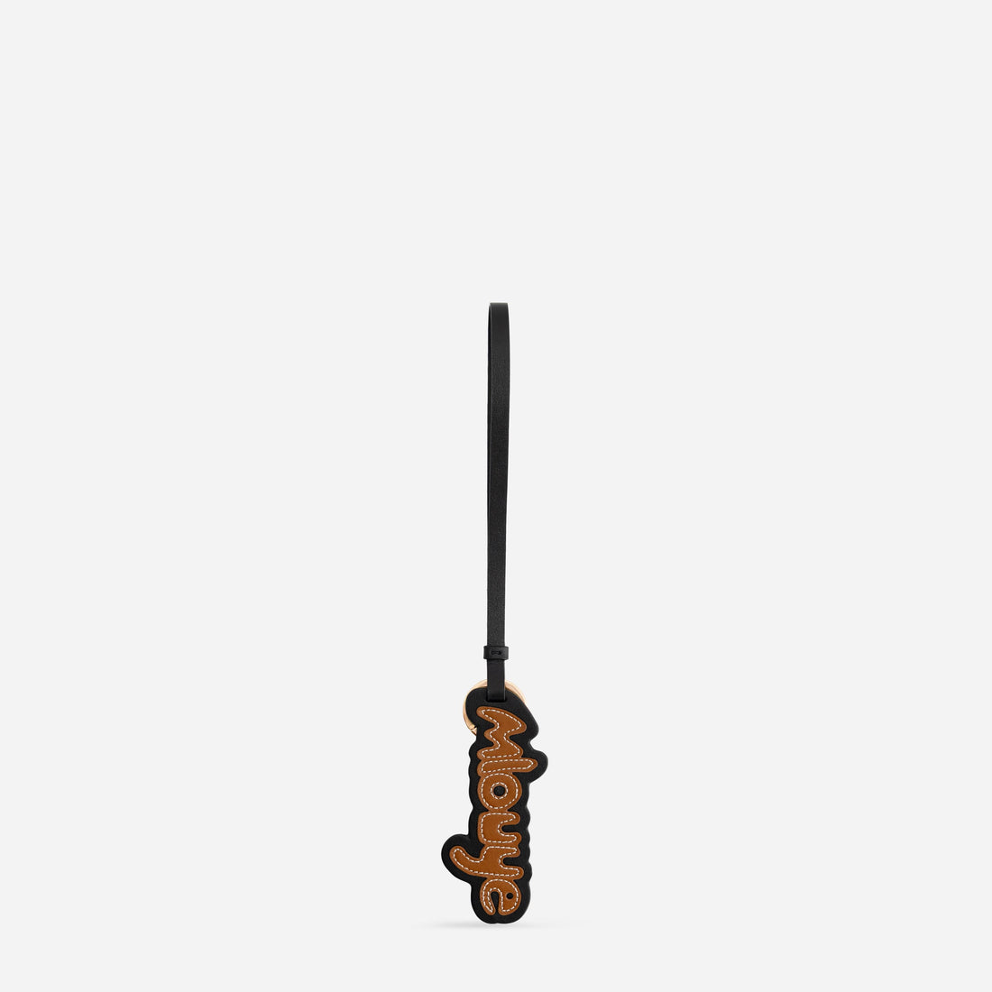 Mlouye Logo Keyring in Black and Tan
