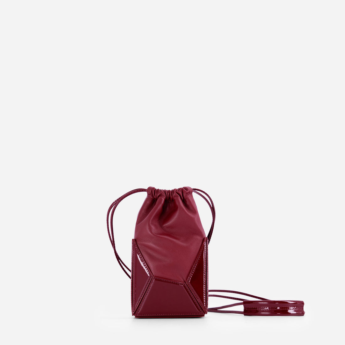Naomi Phone Pouch in Patent Bordeaux