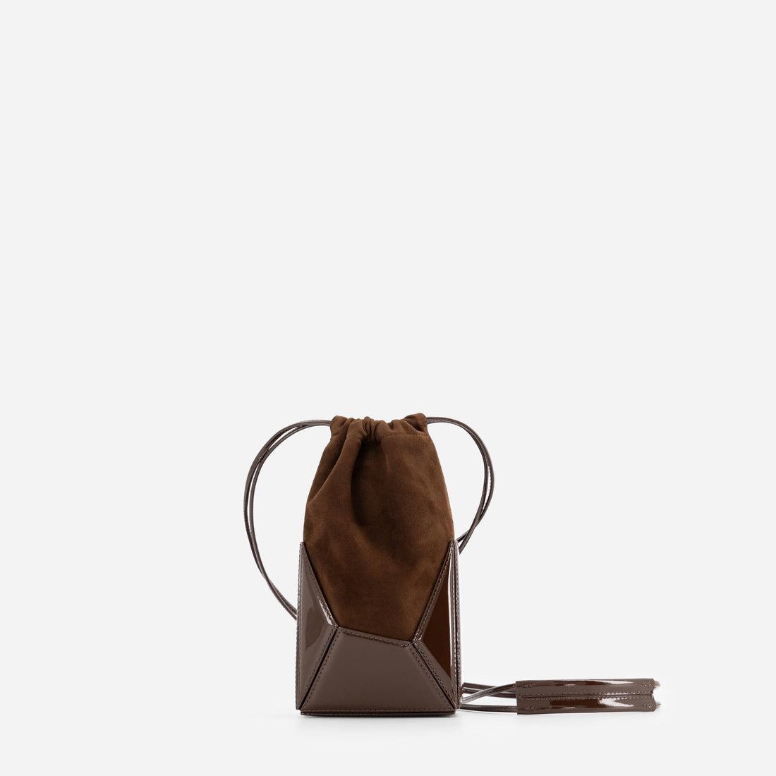 Naomi Phone Pouch in Patent Brown