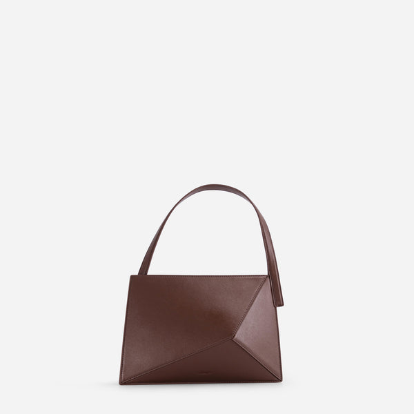 Noué Small Leather and Fabric Handbag - Cacao/Prato