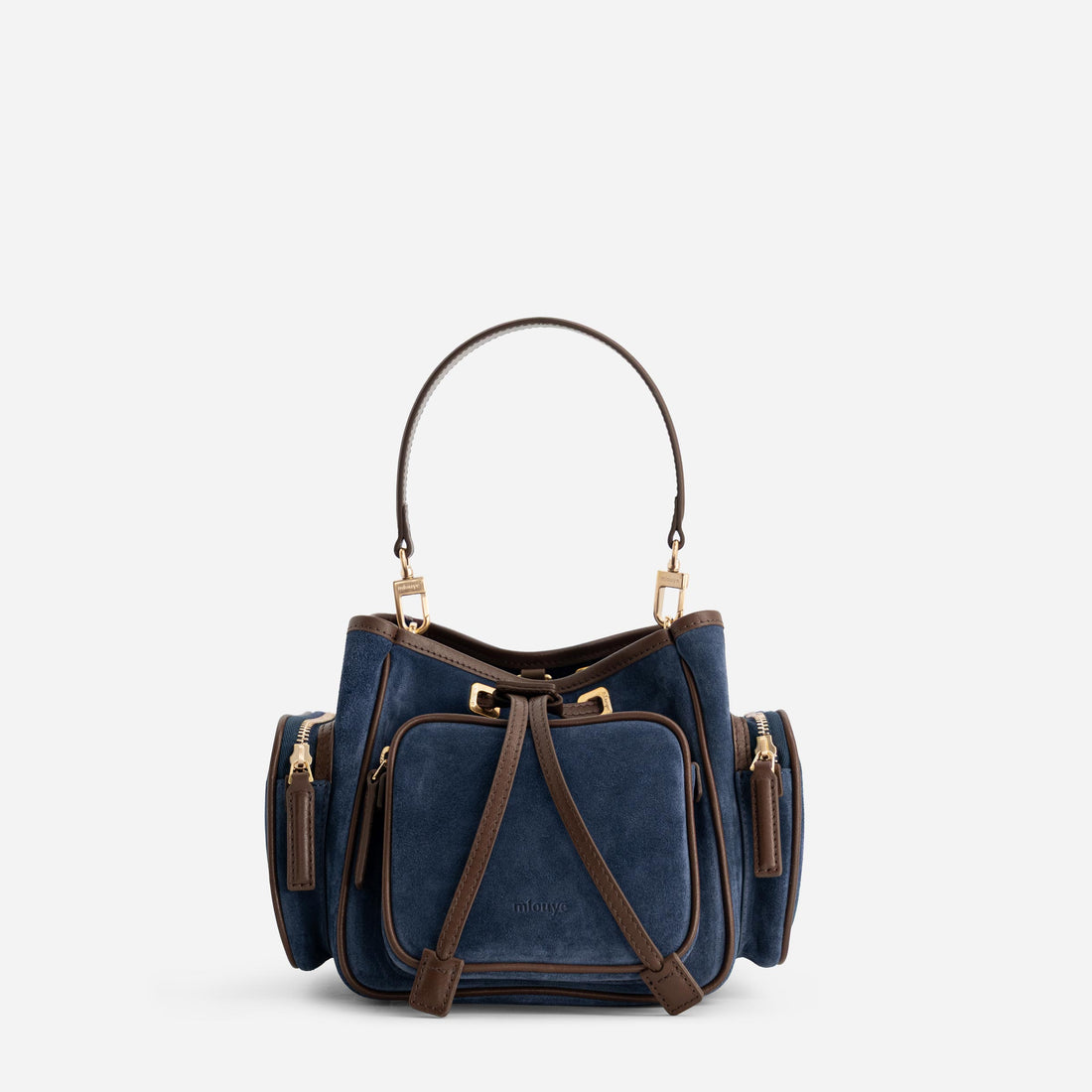 Quad bag in Suede Marine