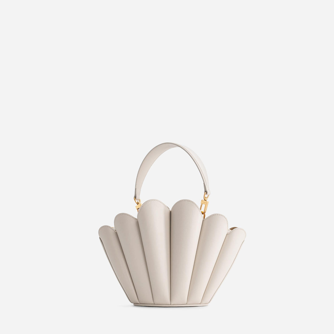 Seashell Crossbody leather bag in Dove