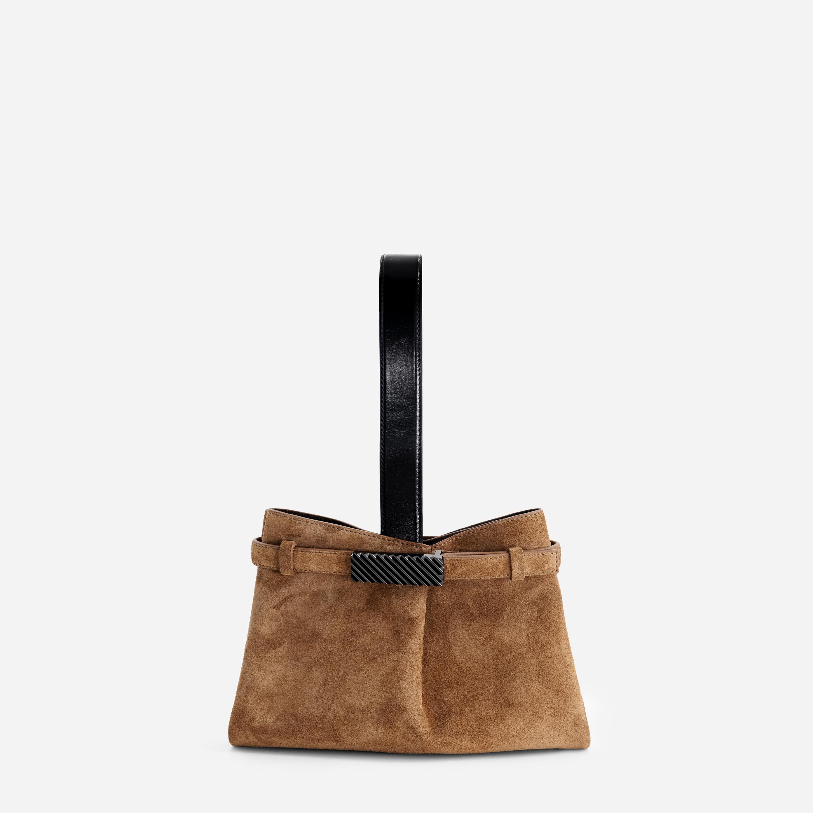 Span Clutch - Suede Caramel