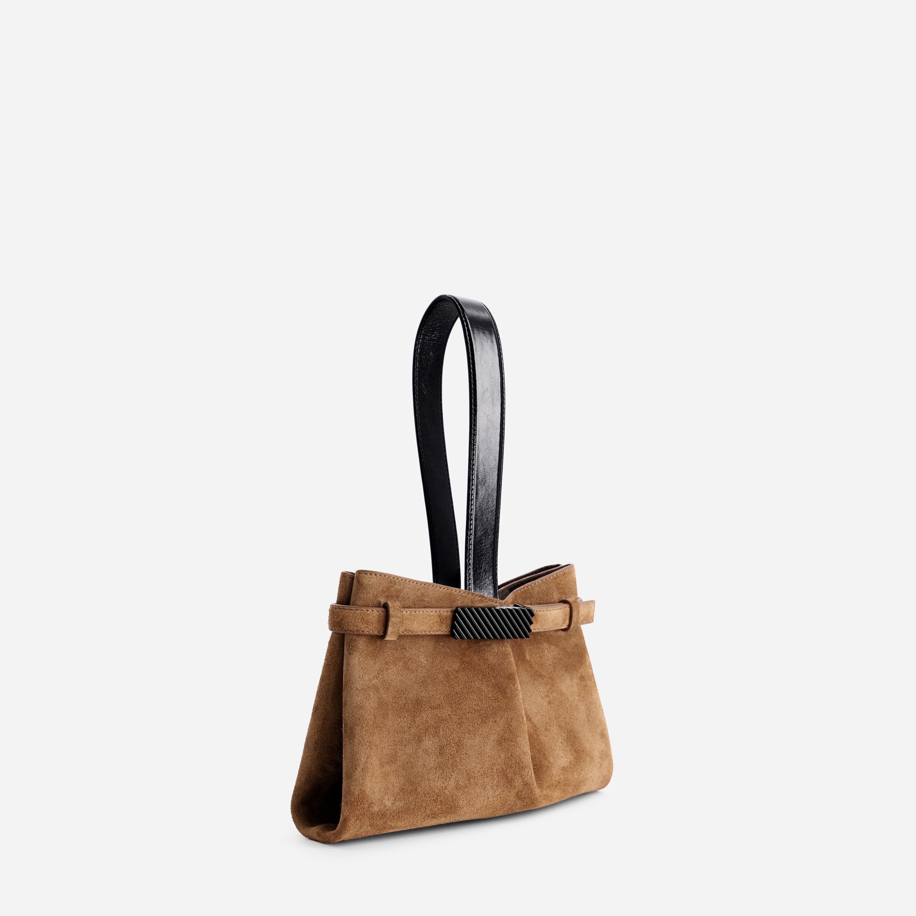 Span Clutch - Suede Caramel