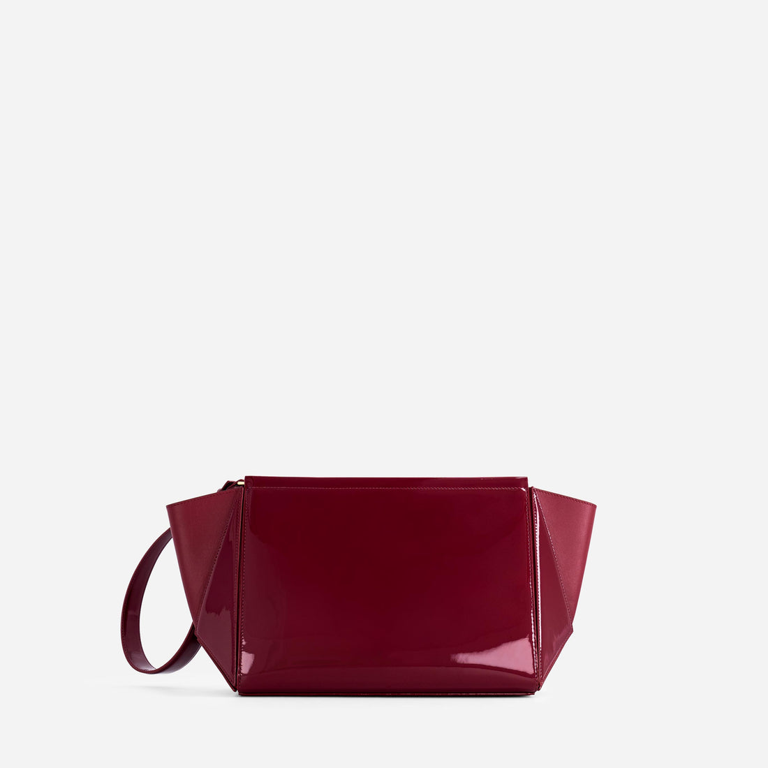 Large Triangle Pouch in Patent Bordeaux