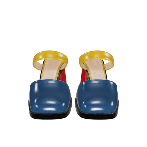 Pleated Heel Mule - Multicolor