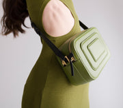 Art Deco Camera Bag - Calla Green
