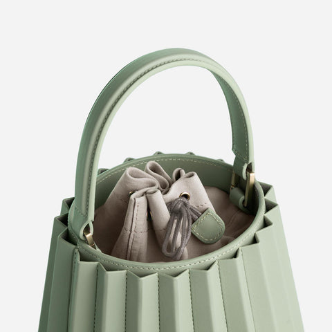 Mini Lantern Bag Pleated - Olive Leaf