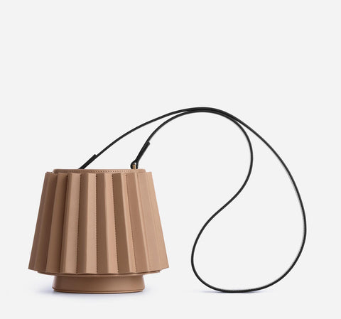Mini Lantern Bag Pleated - Latte