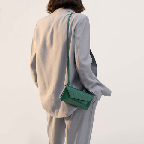 Naomi Long Purse - Lizard Effect Emerald