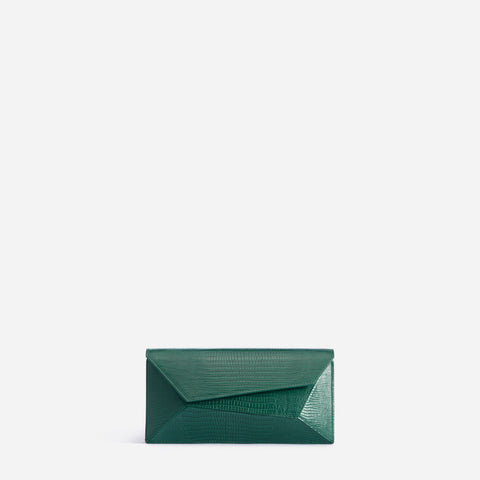 Naomi Long Purse - Lizard Effect Emerald