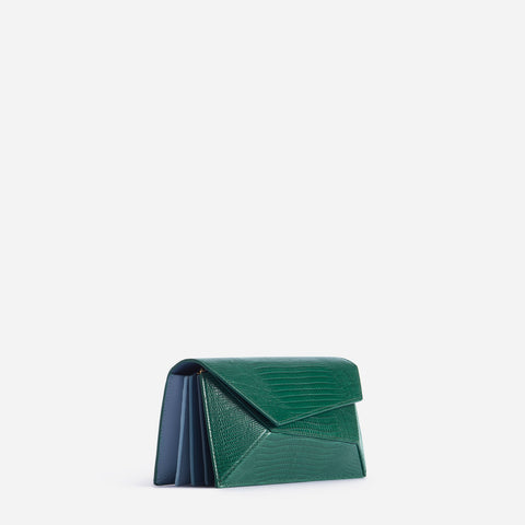 Naomi Long Purse - Lizard Effect Emerald