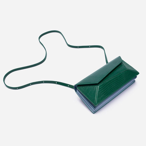 Naomi Long Purse - Lizard Effect Emerald