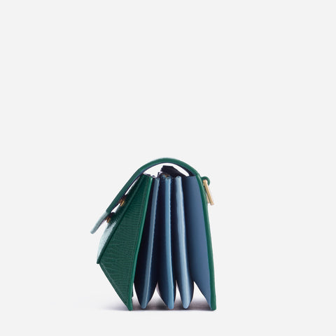 Naomi Long Purse - Lizard Effect Emerald