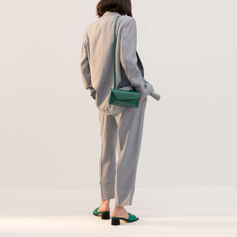 Naomi Long Purse - Lizard Effect Emerald