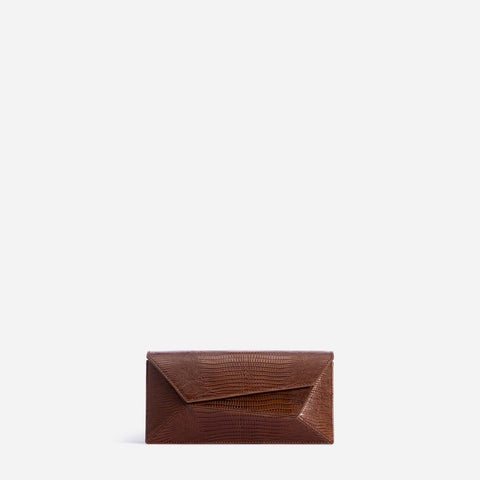 Naomi Long Purse - Lizard Effect Brown