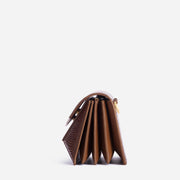Naomi Long Purse - Lizard Effect Brown