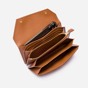 Naomi Long Purse - Lizard Effect Brown