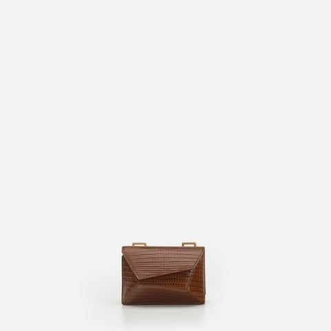 Naomi Mini Wallet - Lizard Effect Brown
