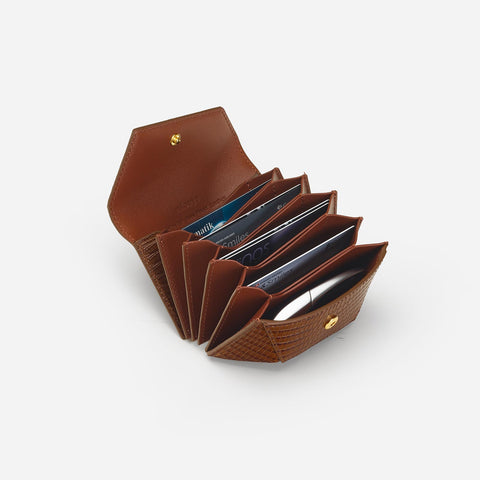 Naomi Mini Wallet - Lizard Effect Brown