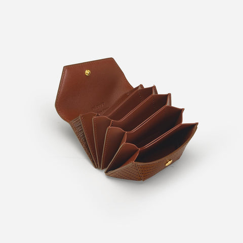 Naomi Mini Wallet - Lizard Effect Brown