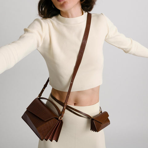 Naomi Mini Wallet - Lizard Effect Brown