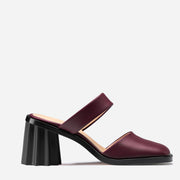 Pleated Heel Mule - Bordeaux
