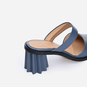 Pleated Heel Mule - Denim