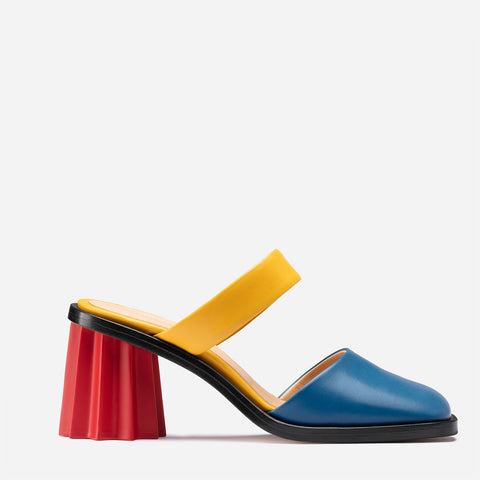 Pleated Heel Mule - Multicolor