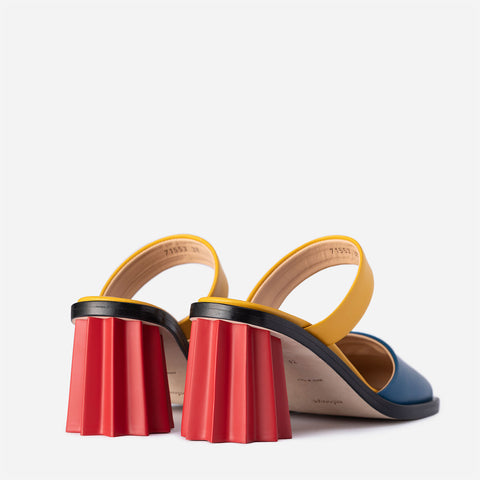 Pleated Heel Mule - Multicolor