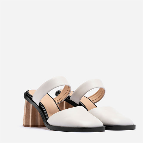 Pleated Heel Mule - Off White