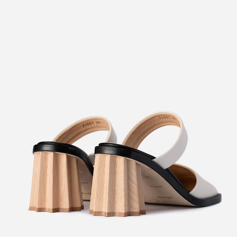 Pleated Heel Mule - Off White
