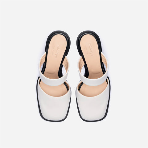Pleated Heel Mule - Off White