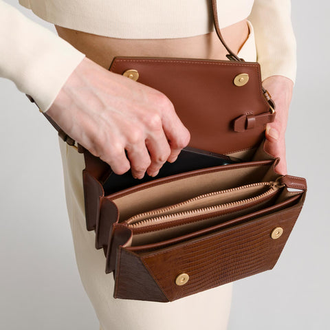 Small Naomi - Lizard Effect Brown